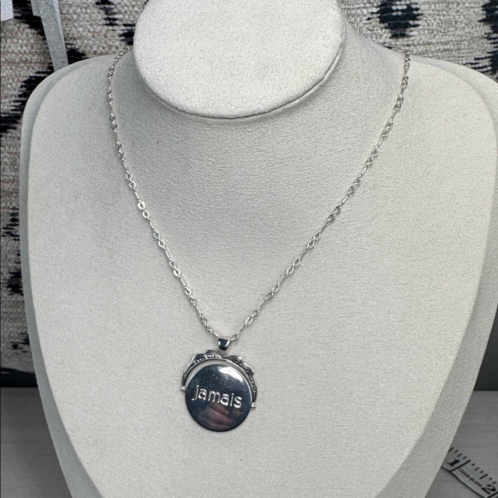 Finola Hughes Sterling Silver Jamais/Toujours Flippable Pendant Necklace